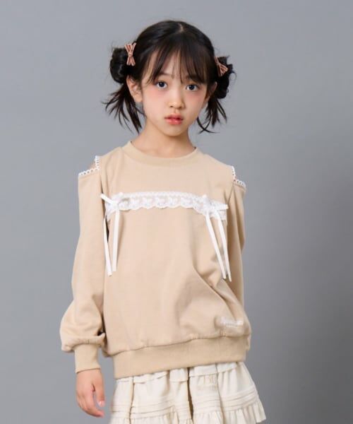 by LOVEiT / バイ ラビット スウェット | 肩スリットプルオーバー（ベージュ）