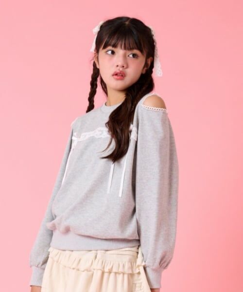 by LOVEiT / バイ ラビット スウェット | 肩スリットプルオーバー（ミディアム グレー）