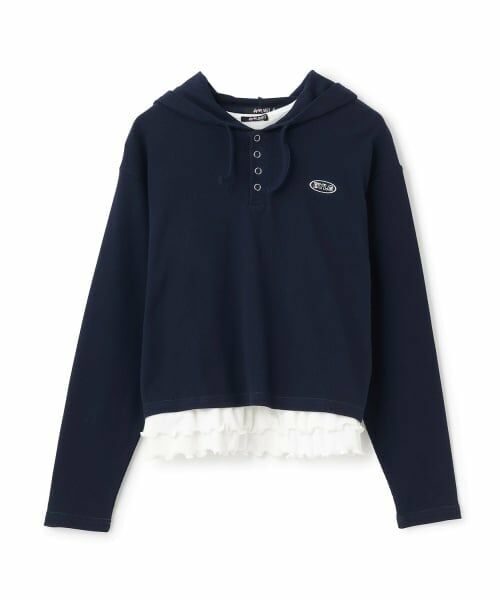 by LOVEiT / バイ ラビット Tシャツ | フリルタンクつきプルオーバー（紺）