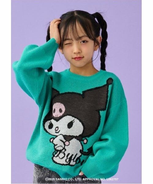 by LOVEiT / バイ ラビット ニット・セーター | 【クロミ】ジャカードニットプルオーバー（エメラルド グリーン）