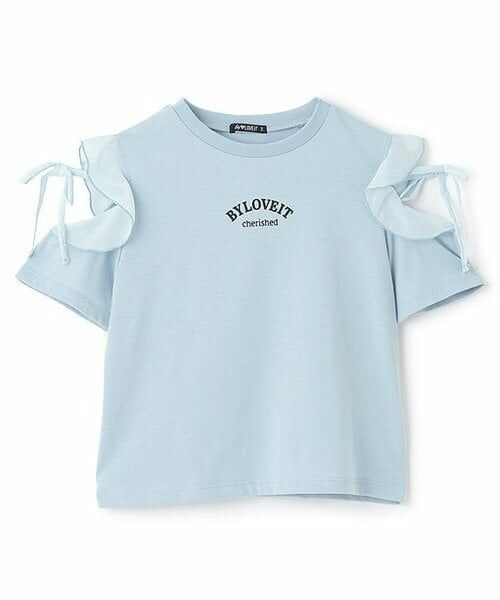 by LOVEiT / バイ ラビット Tシャツ | 【大好評につき再入荷】【接触冷感】肩リボンバックハートTシャツ（サックス）