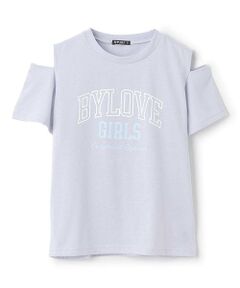 by LOVEiT / バイ ラビット Tシャツ | 【接触冷感】肩開きテキストTシャツ
