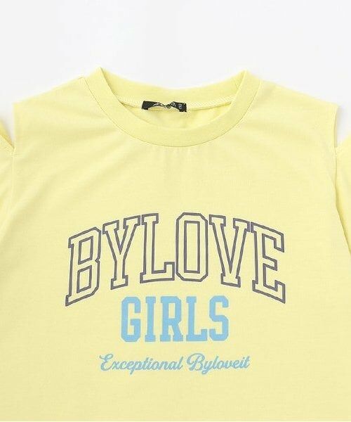 by LOVEiT / バイ ラビット Tシャツ | 【接触冷感】肩開きテキストTシャツ | 詳細2