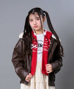 by LOVEiT / バイ ラビット ブルゾン | 衿ファー合成皮革ジャケット