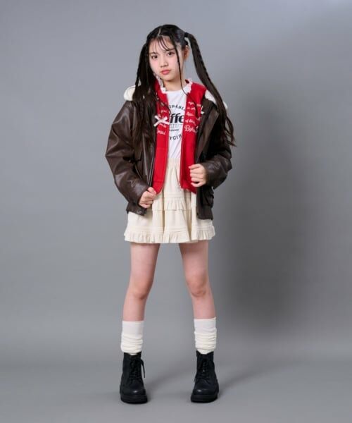 by LOVEiT / バイ ラビット ブルゾン | 衿ファー合成皮革ジャケット | 詳細1