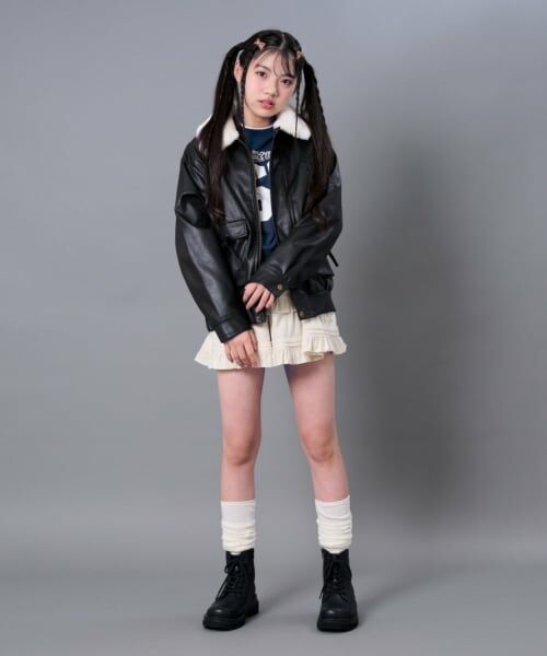 by LOVEiT / バイ ラビット ブルゾン | 衿ファー合成皮革ジャケット | 詳細3