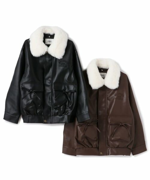by LOVEiT / バイ ラビット ブルゾン | 衿ファー合成皮革ジャケット | 詳細5