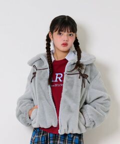 by LOVEiT / バイ ラビット ブルゾン | リボンファーブルゾン