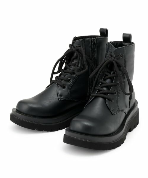 by LOVEiT / バイ ラビット ブーツ（ショート丈） | レースアップブーツ（黒）