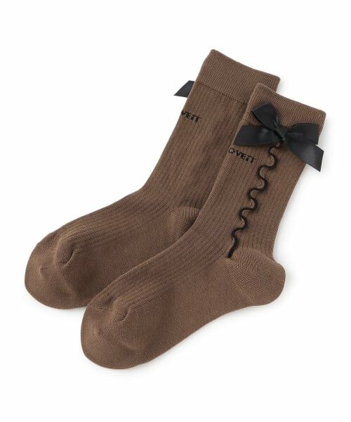 by LOVEiT / バイ ラビット ソックス | メロウクルーソックス（モカ茶）