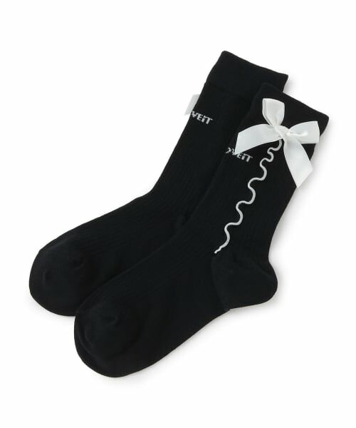 by LOVEiT / バイ ラビット ソックス | メロウクルーソックス（黒）