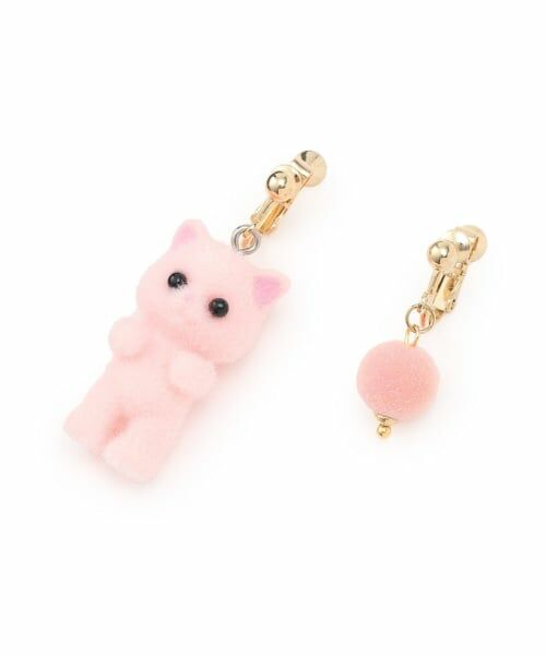 by LOVEiT / バイ ラビット ピアス・イヤリング | ネコイヤリング（ピンク）