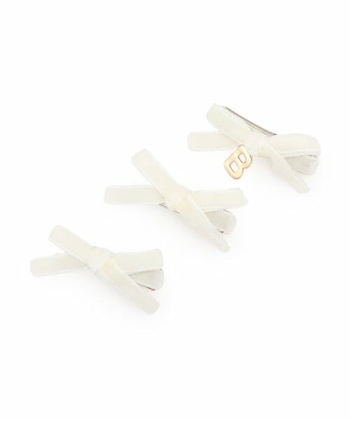 by LOVEiT / バイ ラビット ヘアピン | ベルベットリボンクリップ（オフ ホワイト）