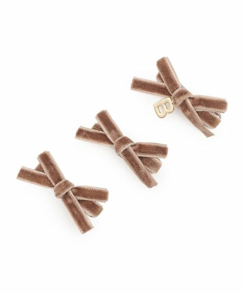 by LOVEiT / バイ ラビット ヘアピン | ベルベットリボンクリップ（キャメル）