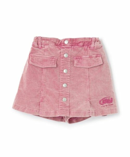 by LOVEiT / バイ ラビット ショート・ハーフ・半端丈パンツ | フロント釦スカパン（ピンク）