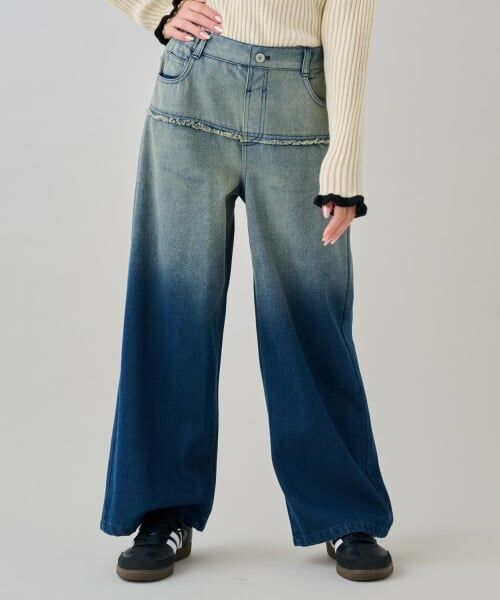 by LOVEiT / バイ ラビット その他パンツ | 切り替えルーズデニムパンツ（ブルー）