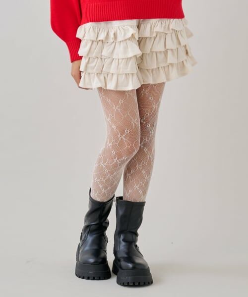 by LOVEiT / バイ ラビット ショート・ハーフ・半端丈パンツ | フリフリペチパン（アイボリー）