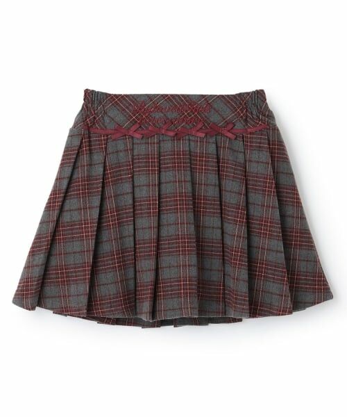 by LOVEiT / バイ ラビット ミニ・ひざ丈スカート | リボンプリーツスカート（エンジ）