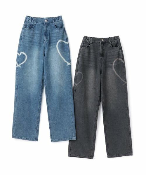 by LOVEiT / バイ ラビット その他パンツ | ハート抜染デニムパンツ | 詳細3