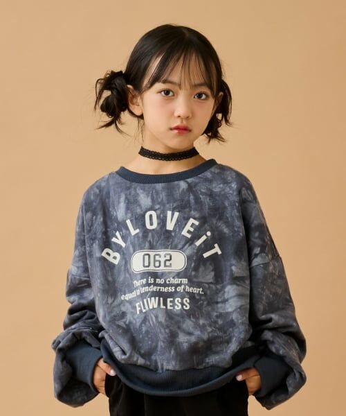 by LOVEiT / バイ ラビット スウェット | タイダイカレッジトレーナー（黒）