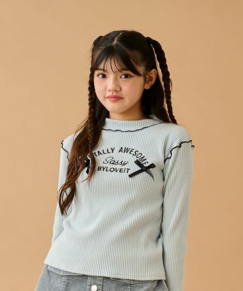 by LOVEiT / バイ ラビット Tシャツ | メロウフリルTシャツ(サックス)