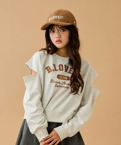 by LOVEiT / バイ ラビット スウェット | 肩スリットプルオーバー(シロ杢)