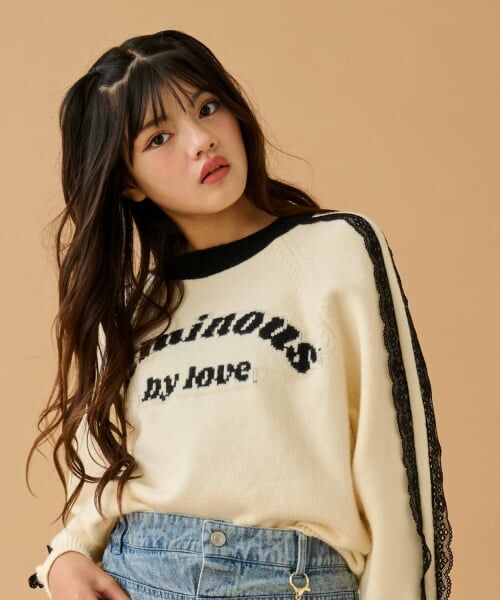 by LOVEiT / バイ ラビット ニット・セーター | レースロゴニット（オフ ホワイト）