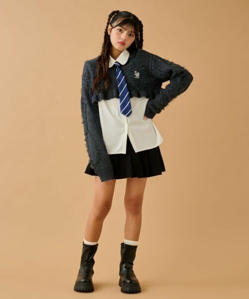 by LOVEiT / バイ ラビット ニット・セーター | タイつきシャツクロップドニットセット | 詳細1