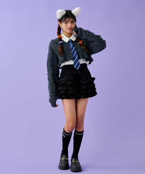 by LOVEiT / バイ ラビット ニット・セーター | タイつきシャツクロップドニットセット | 詳細5