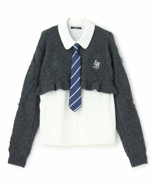 by LOVEiT / バイ ラビット ニット・セーター | タイつきシャツクロップドニットセット | 詳細6