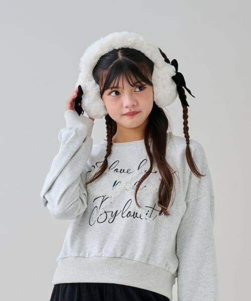 by LOVEiT / バイ ラビット スウェット | チュールリボンプルオーバー（シロ杢）