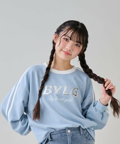 by LOVEiT / バイ ラビット Tシャツ | メタルプリントロンT（サックス）
