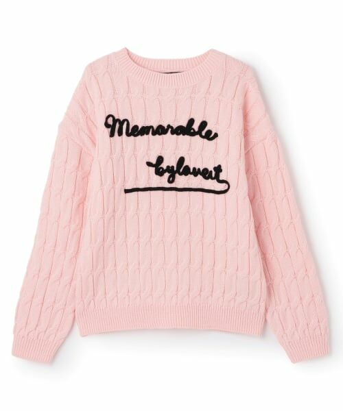 by LOVEiT / バイ ラビット ニット・セーター | ケーブルコード刺しゅうニット（ピンク）