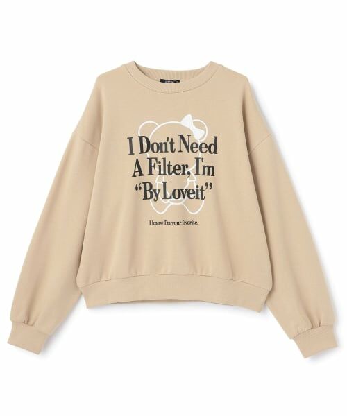 by LOVEiT / バイ ラビット スウェット | ラビ子マークプルオーバー（ベージュ）