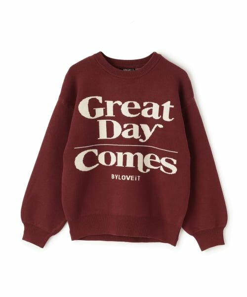 by LOVEiT / バイ ラビット ニット・セーター | ロゴジャカードニット（エンジ）