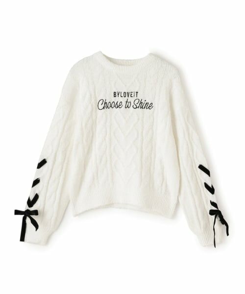 by LOVEiT / バイ ラビット ニット・セーター | リボンモールニット（オフ ホワイト）