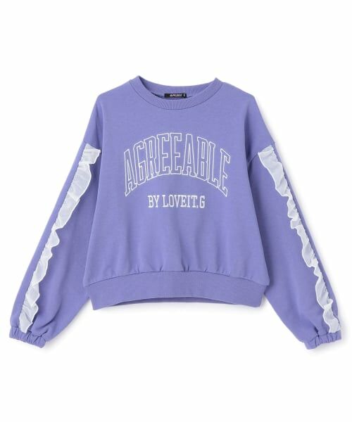 by LOVEiT / バイ ラビット スウェット | フリルカレッジプルオーバー（ラベンダー）