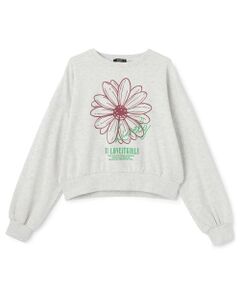 by LOVEiT / バイ ラビット スウェット | フラワーフロッキープルオーバー