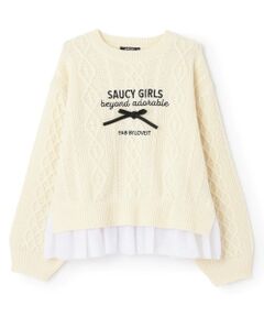 by LOVEiT / バイ ラビット ニット・セーター | チュールつきケーブルニット