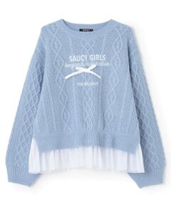 by LOVEiT / バイ ラビット ニット・セーター | チュールつきケーブルニット