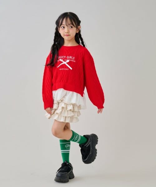 by LOVEiT / バイ ラビット ニット・セーター | チュールつきケーブルニット | 詳細1