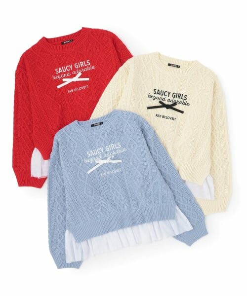 by LOVEiT / バイ ラビット ニット・セーター | チュールつきケーブルニット | 詳細2