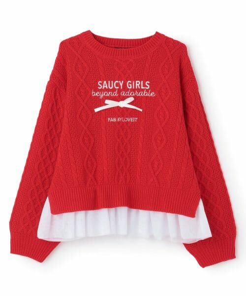 by LOVEiT / バイ ラビット ニット・セーター | チュールつきケーブルニット | 詳細3