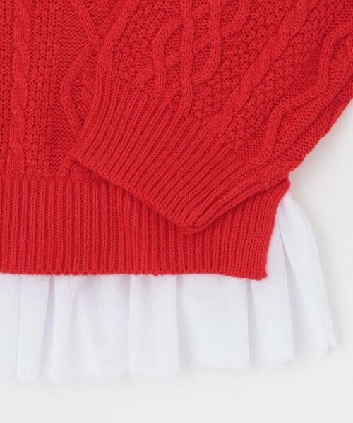 by LOVEiT / バイ ラビット ニット・セーター | チュールつきケーブルニット | 詳細7