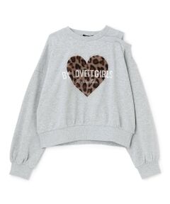 by LOVEiT / バイ ラビット スウェット | ハートパッチ肩開きトレーナー