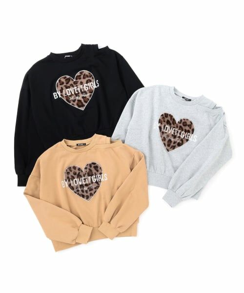by LOVEiT / バイ ラビット スウェット | ハートパッチ肩開きトレーナー | 詳細3
