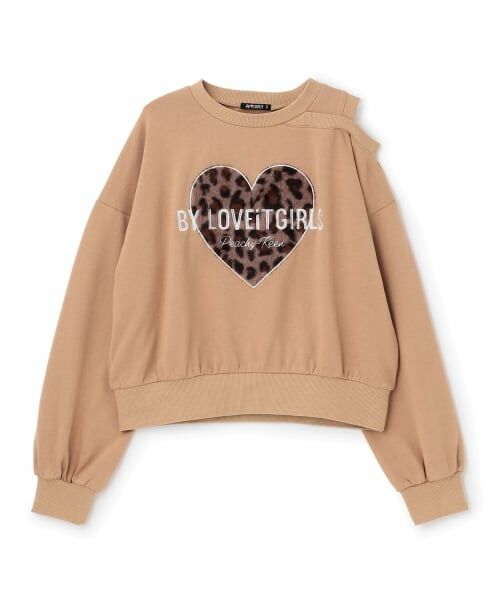 by LOVEiT / バイ ラビット スウェット | ハートパッチ肩開きトレーナー | 詳細4
