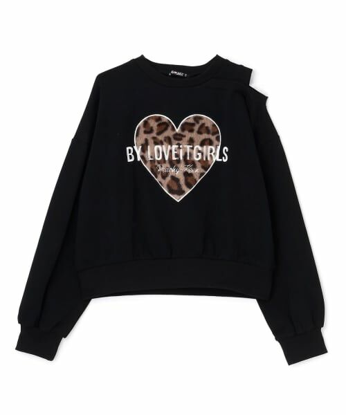 by LOVEiT / バイ ラビット スウェット | ハートパッチ肩開きトレーナー | 詳細5
