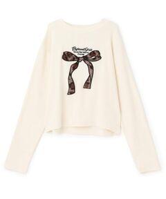 by LOVEiT / バイ ラビット Tシャツ | リボンパッチ長袖Tシャツ