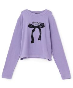by LOVEiT / バイ ラビット Tシャツ | リボンパッチ長袖Tシャツ